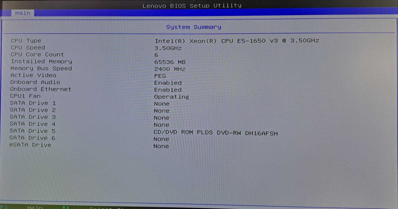 Lenovo ThinkStation P500 | Xeon E5-1650 v3 @ 3.50GHz 64GB DDR4 No HDD/GPU  )