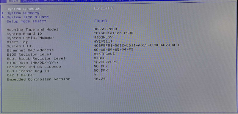 Lenovo ThinkStation P500 | Xeon E5-1650 v3 @ 3.50GHz 64GB DDR4 No HDD/GPU  )