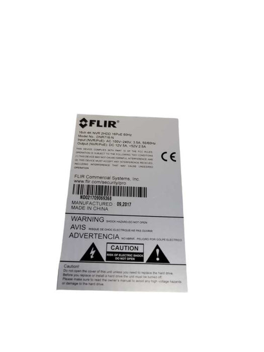 FLIR 16ch 4K NVR / 16PoE %
