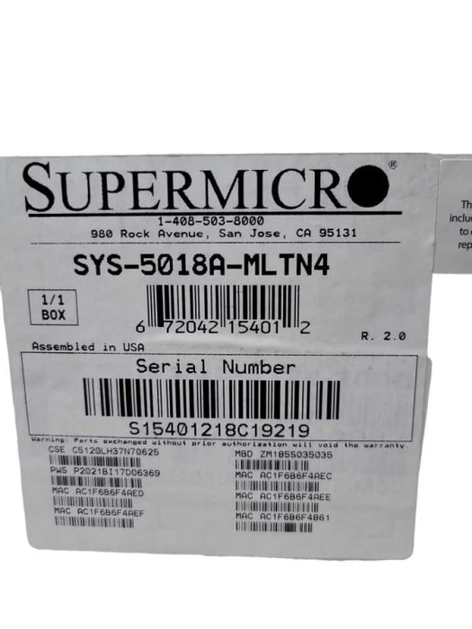 Supermicro System 1U - Atom C2550 | 32GB DDR3 | SYS-5018A-MLTN4 %