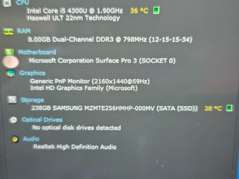Microsoft Surface Pro 3| i5-4300U| 8GB DDR3| 256GB SSD  Î²