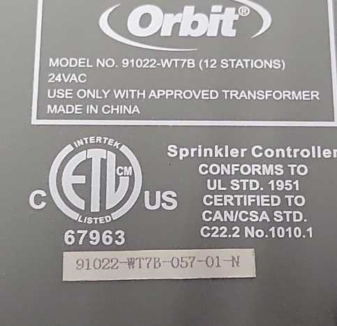 ORBIT 12-Station 91022 Electric Indoor Timer Control, READ _