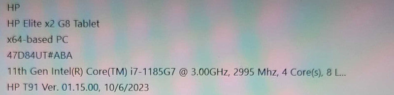 HP Elite x2 G8 Tablet Core I7-1185G7 3.0GHz, 16GB RAM, 512GB SSD with Power _