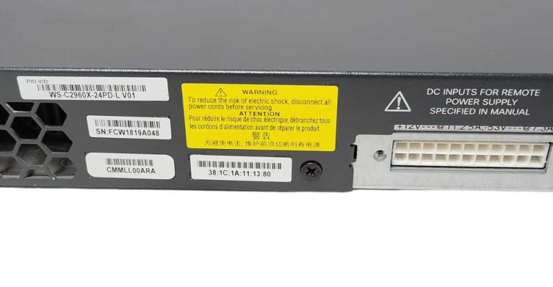 Cisco WS-C2960X-24PD-L 24 Port Gigabit PoE+ 370W Switch 2x 10G uplinks _