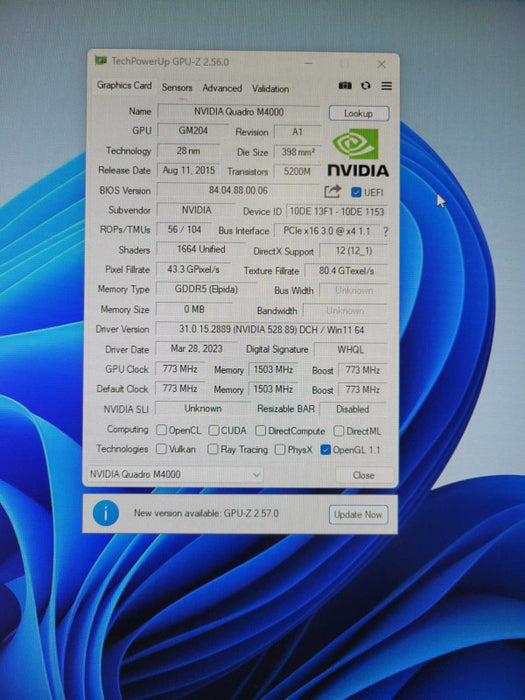 NVIDIA Quadro M4000 | 8GB GDDR5 PCIe Graphics Card | 4x DisplayPort !