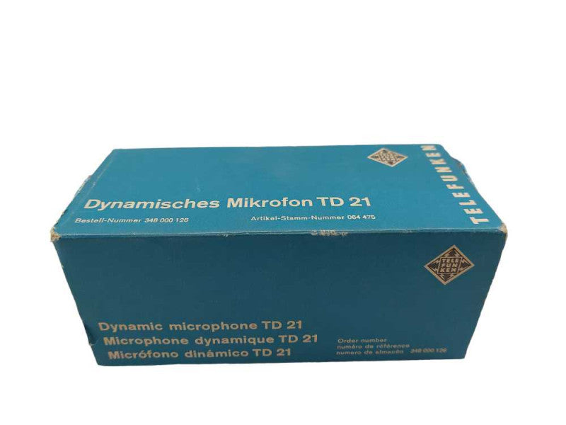 Vintage Telefunken Dynamic Microphone TD21 Made in West Germany in Box =