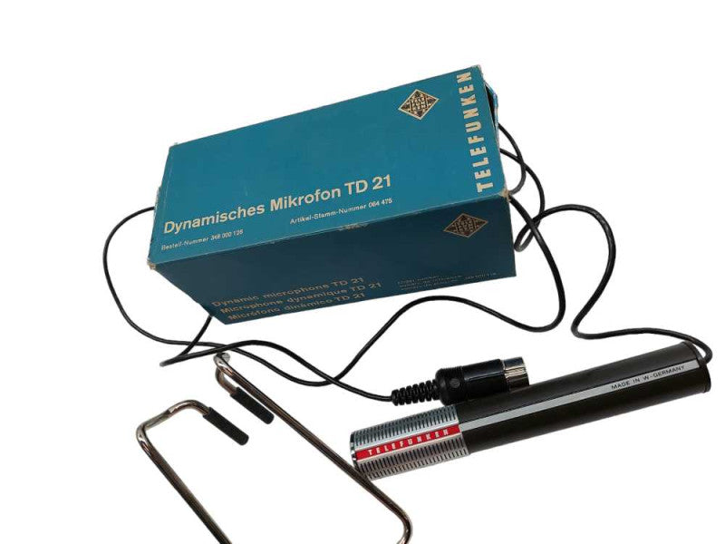 Vintage Telefunken Dynamic Microphone TD21 Made in West Germany in Box =