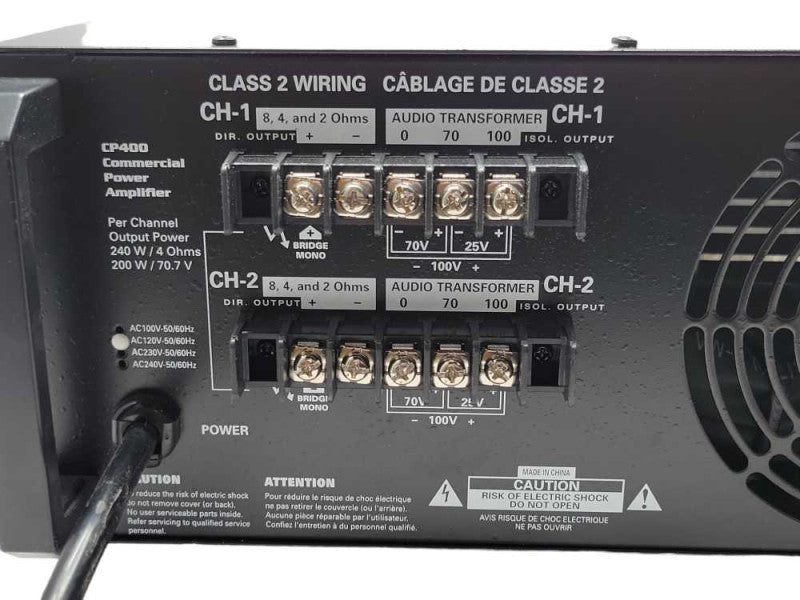 Atlas sound CP400 Commercial Power Amplifier, READ _