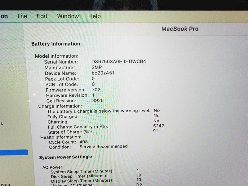 Apple Macbook Pro 2017 15\\" Core i7-7820HQ @ 2.9GHz 16GB DDR3 500GB SSD Radeon Pro 560 4GB [Read] (