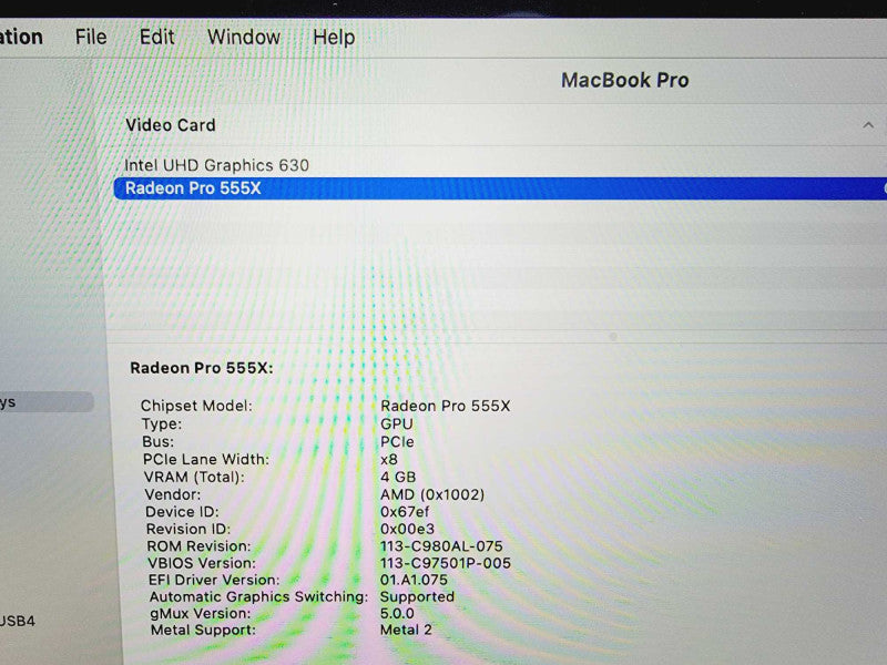 Apple Macbook Pro 2019 15\\" Core i7-9750H @ 2.6GHz 16GB DDR4 250GB SSD Radeon Pro 555X 4GB (