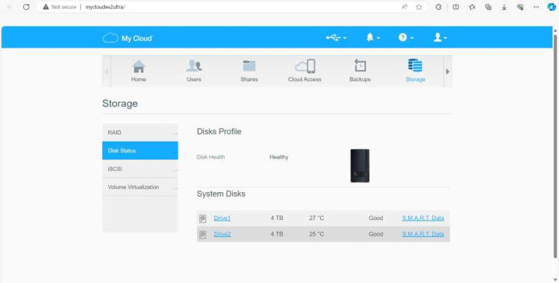 WD 4TB My Cloud EX2 Ultra Network Attached Storage, w/ Toshiba AC Adapter
