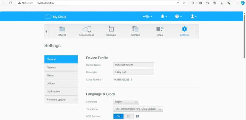 WD 4TB My Cloud EX2 Ultra Network Attached Storage, w/ Toshiba AC Adapter