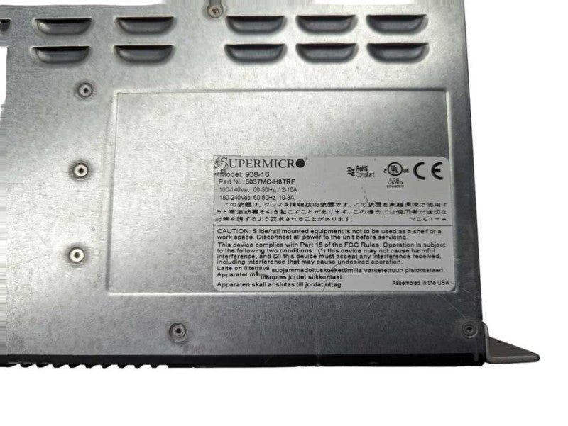 SuperMicro 9380-16 with X9SCD 8 Node Server  -