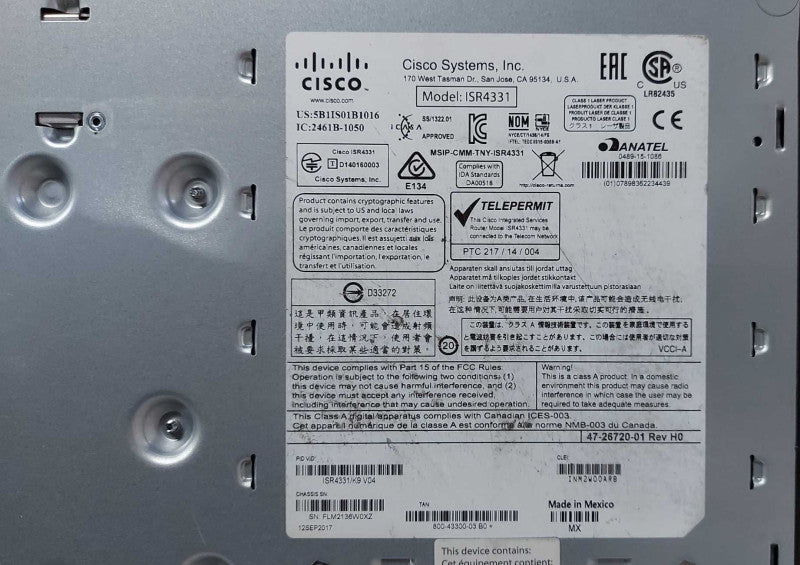 Cisco 4300 Series Integrated Services Router ISR4431, READ