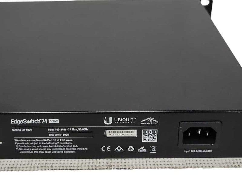 Ubiquiti Networks EdgeSwitch 24 Port Rack POE Switch ES-24-500W, READ _
