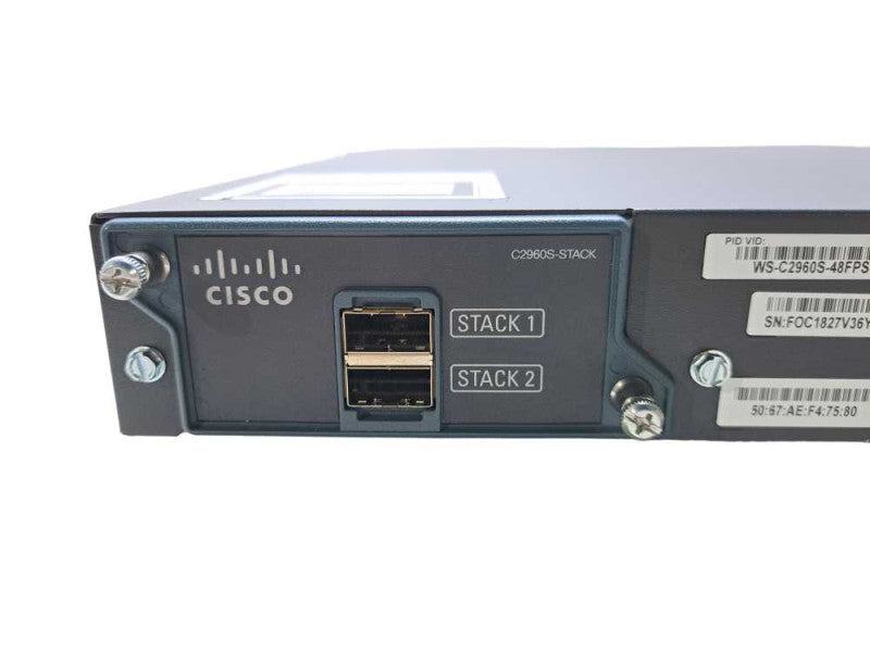 Cisco WS-C2960S-48FPS-L V04 | 48 Port Gigabit PoE+ 740W Switch + Stack Mod )