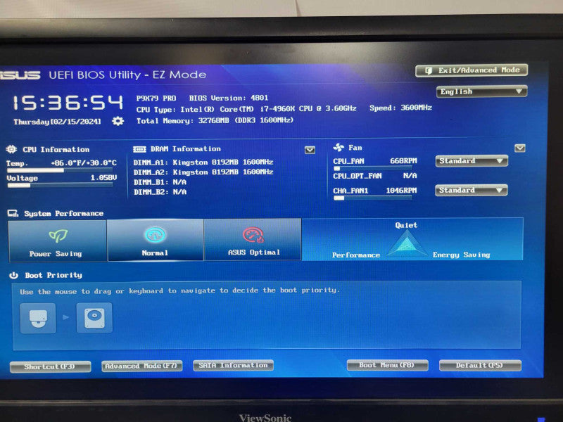 Custom/Asus P9X79-PRO, Core I7-4960X 3.6GHz, 16GB RAM, 1TB HDD, 620W PSU SEE  _