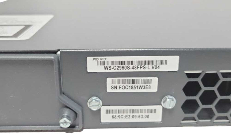 Cisco 2960-S WS-C2960S-48FPS-L 48-Port PoE+ Managed Gigabit Switch Q_