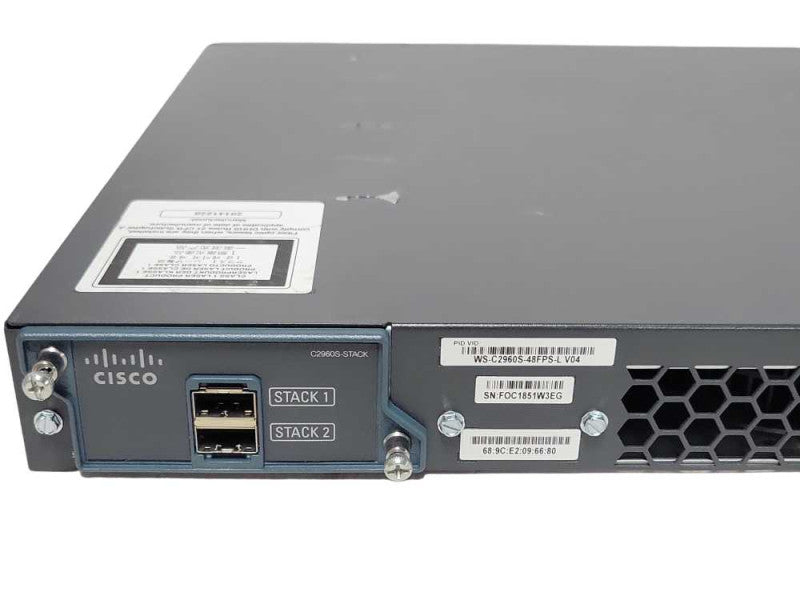 Cisco WS-C2960S-48FPS-L V03 48-Port PoE+ Managed Gig Switch w/ C2960S-Stack Q_