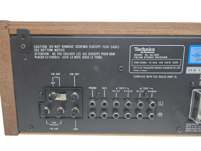 Technics FM/AM STEREO RECEIVER SA-600 %