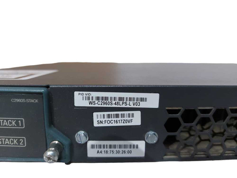 Cisco WS-C2960S-48LPS-L, 48-Port Gigabit PoE+ Managed Switch w/ Stack