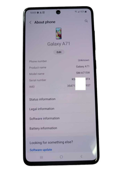 Samsung Galaxy A71 - 128GB - Unlocked Single SIM Q_