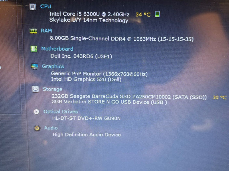 Dell Latitude 5414 Rugged Intel Core i5-6300U@2.4GHz 8GB RAM 240GB SSD