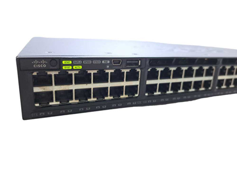 Cisco WS-C3650-48PD-S | 48-Port Gigabit PoE+ 2x10G SFP+ LANBase Switch )