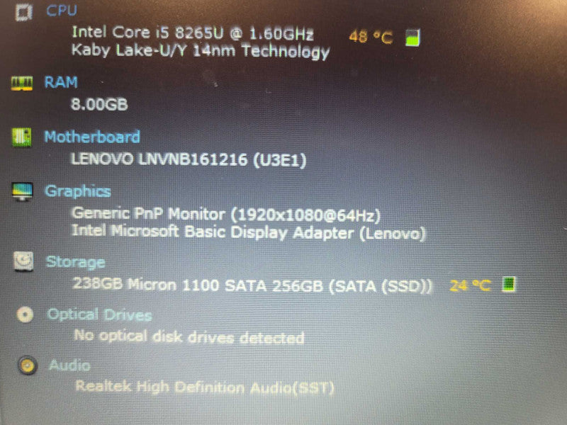 Lenovo IdeaPad S340-15IWL| i5-8265u| 8GB DDR4| 256GB SSD Î²
