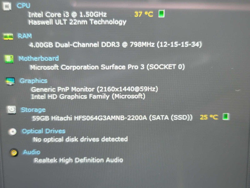 Microsoft Surface Pro 3 | i3-4020Y| 4GB DDR3| 64GB SSD QÎ²