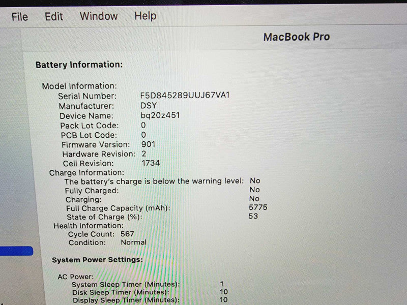 Apple Macbook Pro 2018 15\\" Core i7-8750H @ 2.2GHz 16GB DDR4 250GB SSD [Read] (