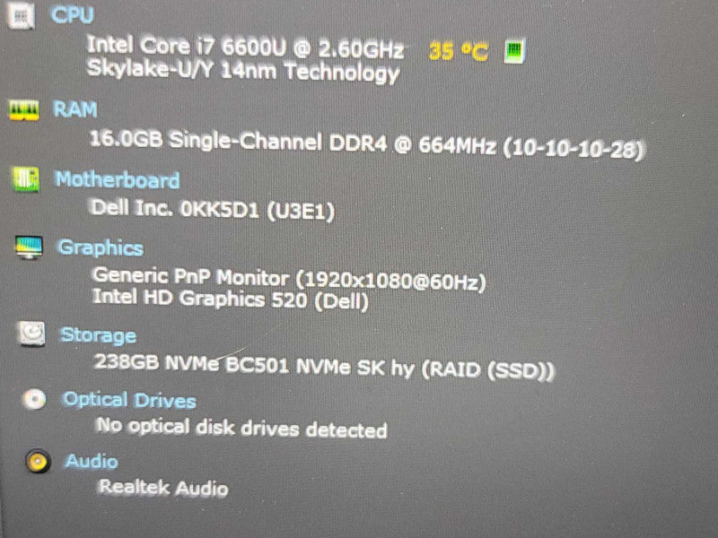 Dell Latitude 7280| i7-6600U| 16GB DDR4| 256GB SSD Î²
