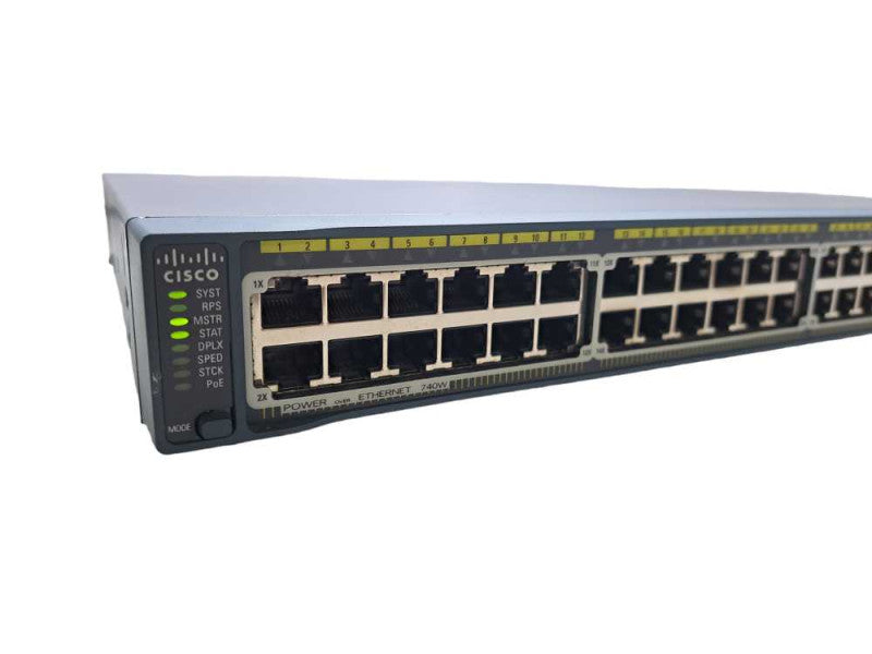 Cisco WS-C2960S-48FPS-L V04 | 48 Port Gigabit PoE+ 740W Switch + Stack Mod  Q)