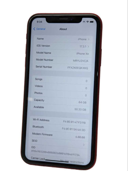 Apple iPhone Xr 64GB Product RED UNLOCKED plz READ  -