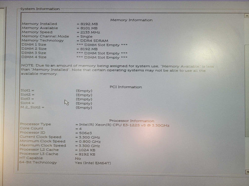 Dell precision T3620 Xeon E3-1225 V5 @ 3.30ghz 8gb ram / NO HDD/GPU !
