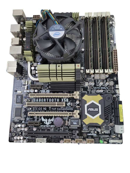 Asus Sabertooth X58 LGA1366 Motherboard + i7-960 CPU 12GB DDR3 & I/O Shield !