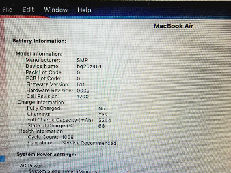 Apple Macbook Air 2013 13\\" Core i5-4250U @ 1.3GHz 4GB DDR3 120GB SSD (