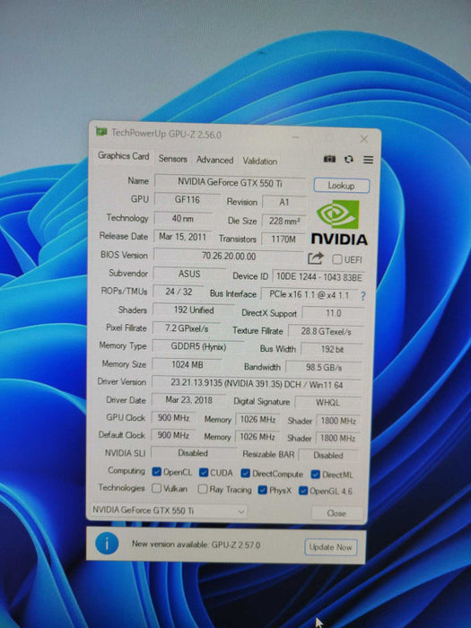 ASUS GeForce GTX 550 Ti 1GB GDDR5 Graphics Card | ENGTX550 TI DI/1GD5 !