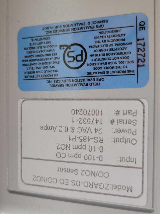 MSA ZGard DS Sensor ZGARD-DS EC-CO/NO2 CO/N02 Sensor, READ _