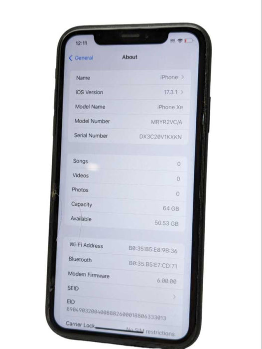 Apple iPhone Xr 64GB Black UNLOCKED plz READ  -
