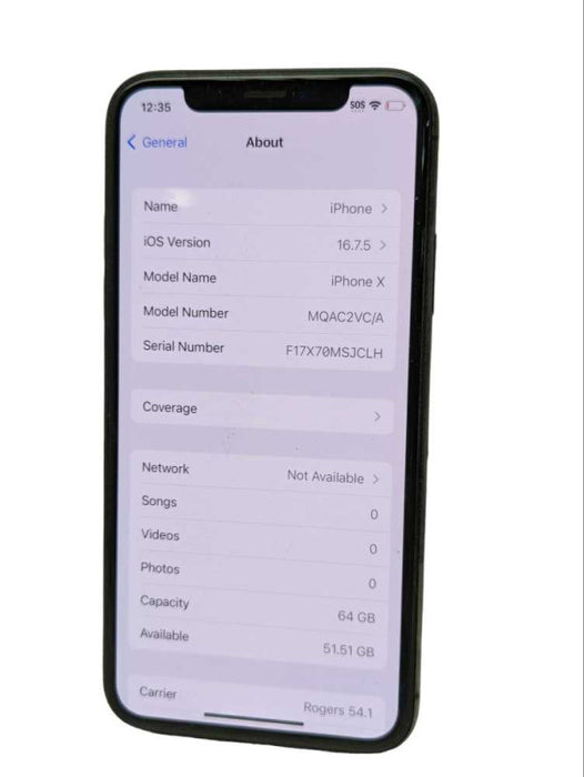 Apple iPhone X 64GB UNLOCKED  -