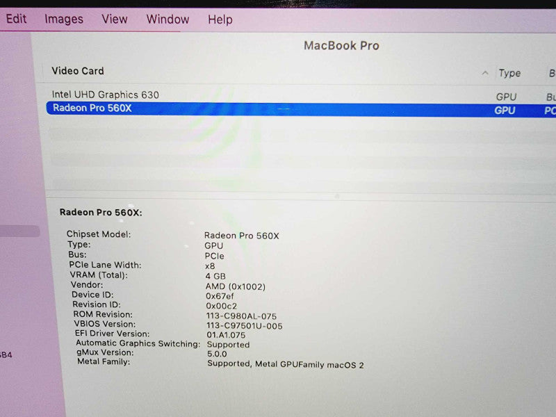Apple Macbook Pro 2018 15\\" Core i7-8850H @ 2.6GHz 16GB DDR4 500GB SSD Radeon Pro 560X 4GB (