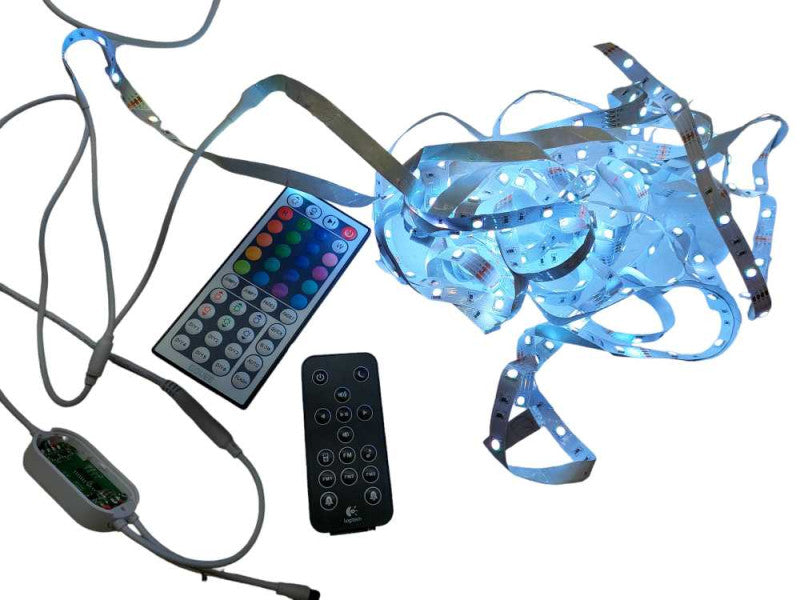 Govee Stick on RGB Lighting , with Remote. Real Sticky Rats Nest  =