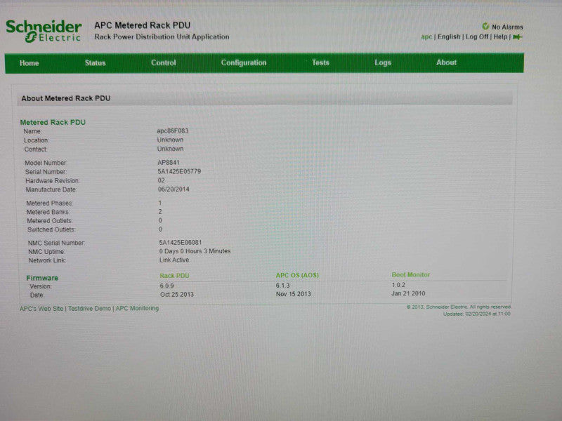 APC AP8841 Metered Rack PDU 200V-240V 24A  Q_