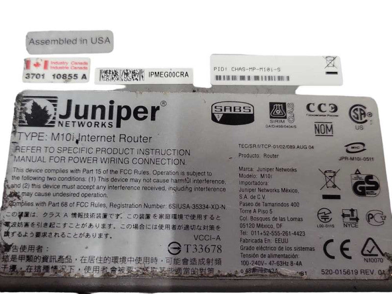 Juniper M10i Multiservice Edge Router w/ Cards and 3x PSU, READ _