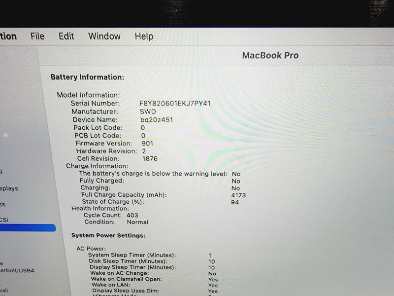 Apple Macbook Pro 2018 13\\" Core i7-8559U @ 2.7GHz 16GB DDR3 500GB SSD (