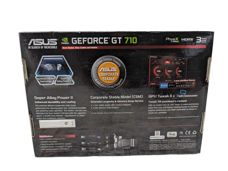 NVIDIA ASUS GeForce GT 710 2GB Graphics Card  Q-