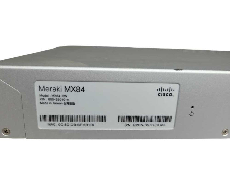 CISCO MERAKI MX84 CLOUD MANAGED SECURITY APPLIANCE [Unclaimed]  Q%