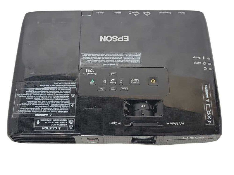 Epson PowerLite 1751 LCD Projector H479A, 654 Normal Lamp Hours, READ _