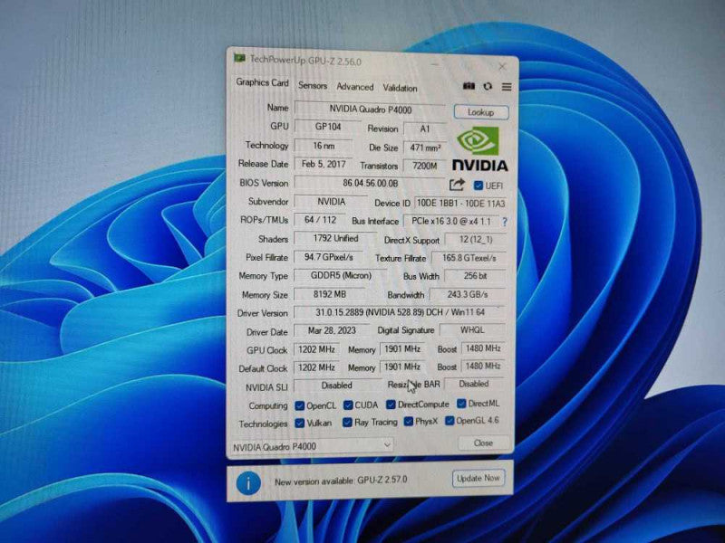 NVIDIA Quadro P4000 8GB GDDR5 PCIe Professional Graphics Card !
